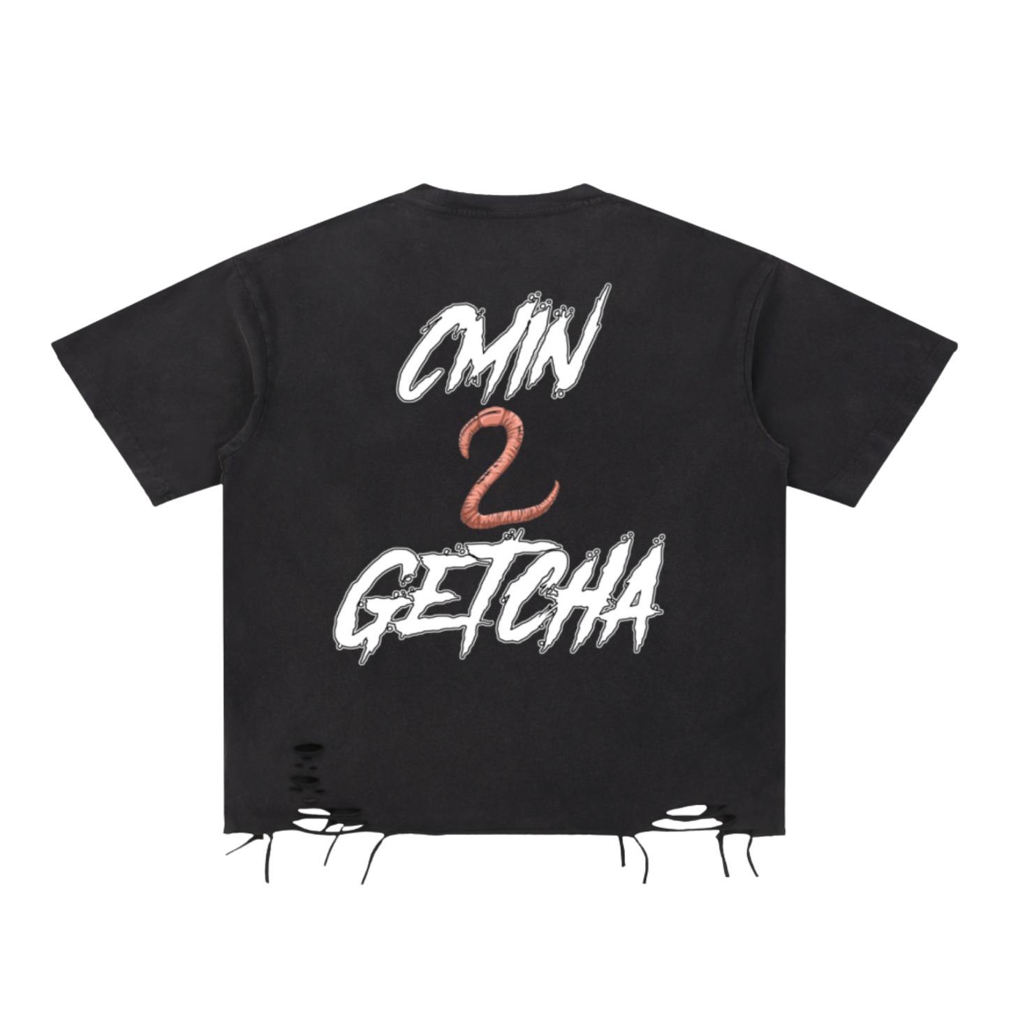 "Through the Smoke" Snow Washed Raw-Hem T-Shirt